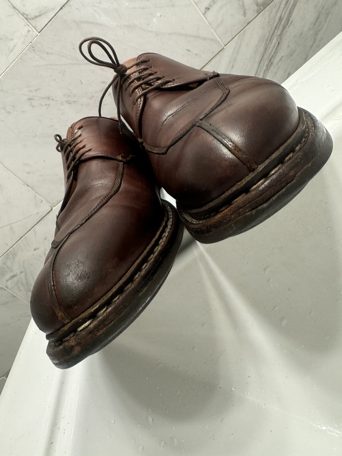 SAOLA Scarpe Heschung Catalpa Derby uomo US 12 marrone cognac stringate pelle EU 46