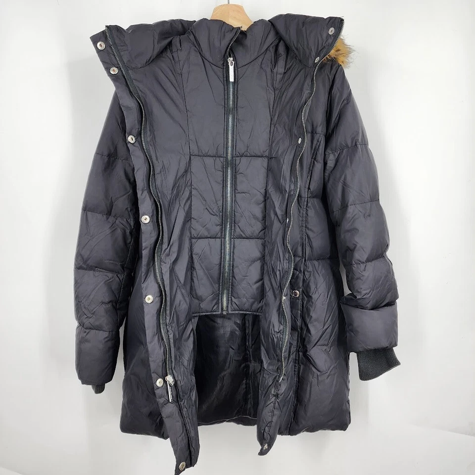 Capucha de piel de doble cuello Michael Michael Kors acolchada de longitud media talla S para mujer Foto 2 de 4