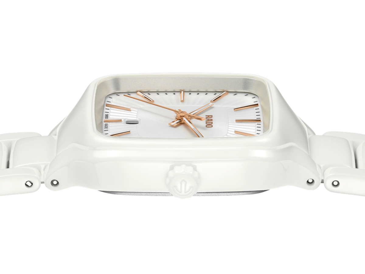 New Rado True Square White Dial Women's High-Tech Ceramic Watch