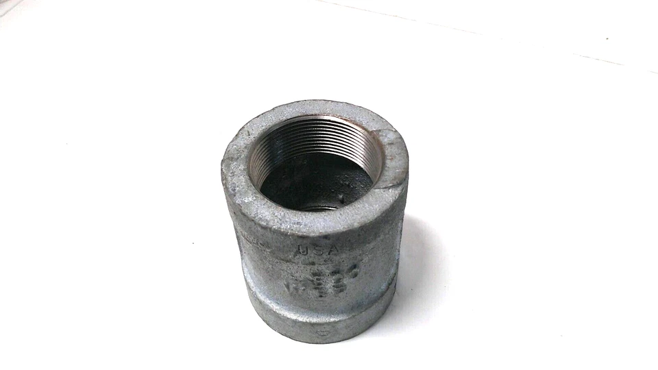 1-1/2" 300 Female NPT Coupling Galvanized Malleable Iron Pipe Fitting MI050951GM - Image 2 of 3
