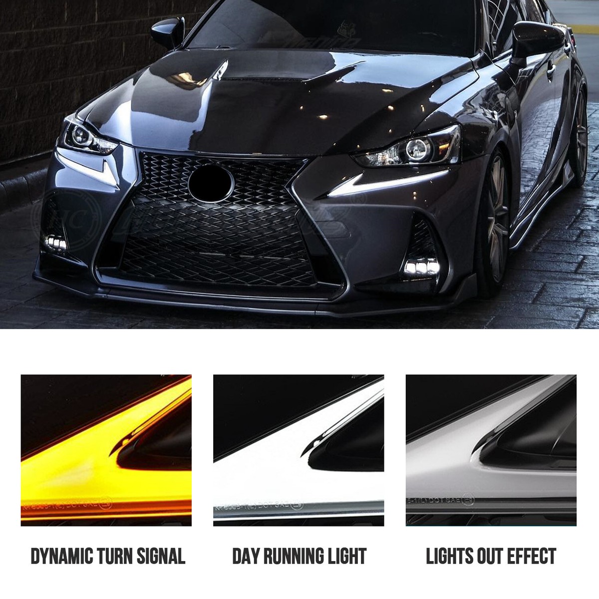 LED RGB DRL For Lexus IS250 350 F IS200t/300 2017 2018 2019 2020