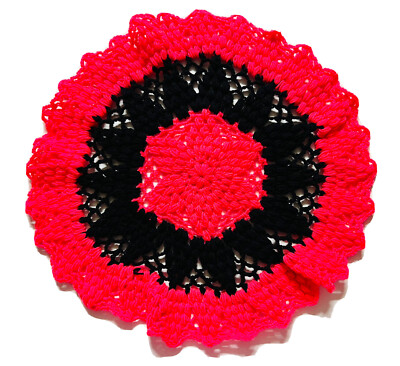 Pink Crochet Doily Table candle Mat Thalposh centerpiece runner Handmade mandala