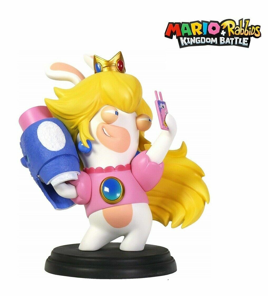 MARIO +RABBIDS KINGDOM BATTLE STATUA PEACH 16,5 cm DA COLLEZIONE NINTENDO  SWITCH