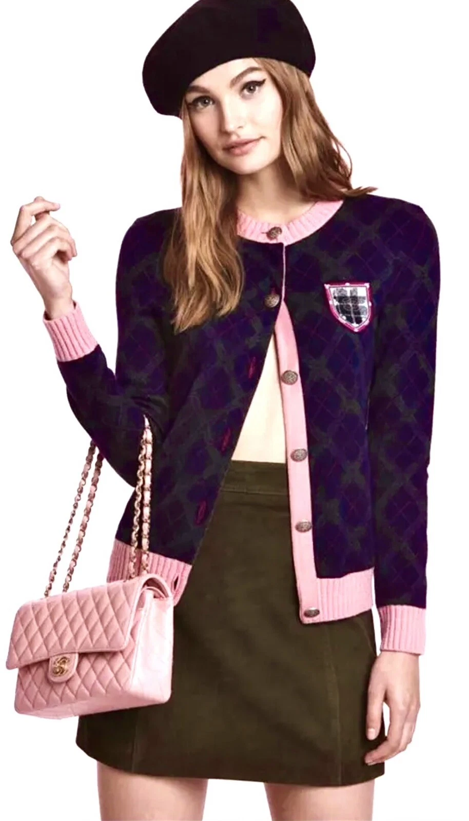 Abito Maglione Patch Crest Rosso Chanel Vintage 2013 Nuovo Tag 34 36 38 2 4 6 Top S M