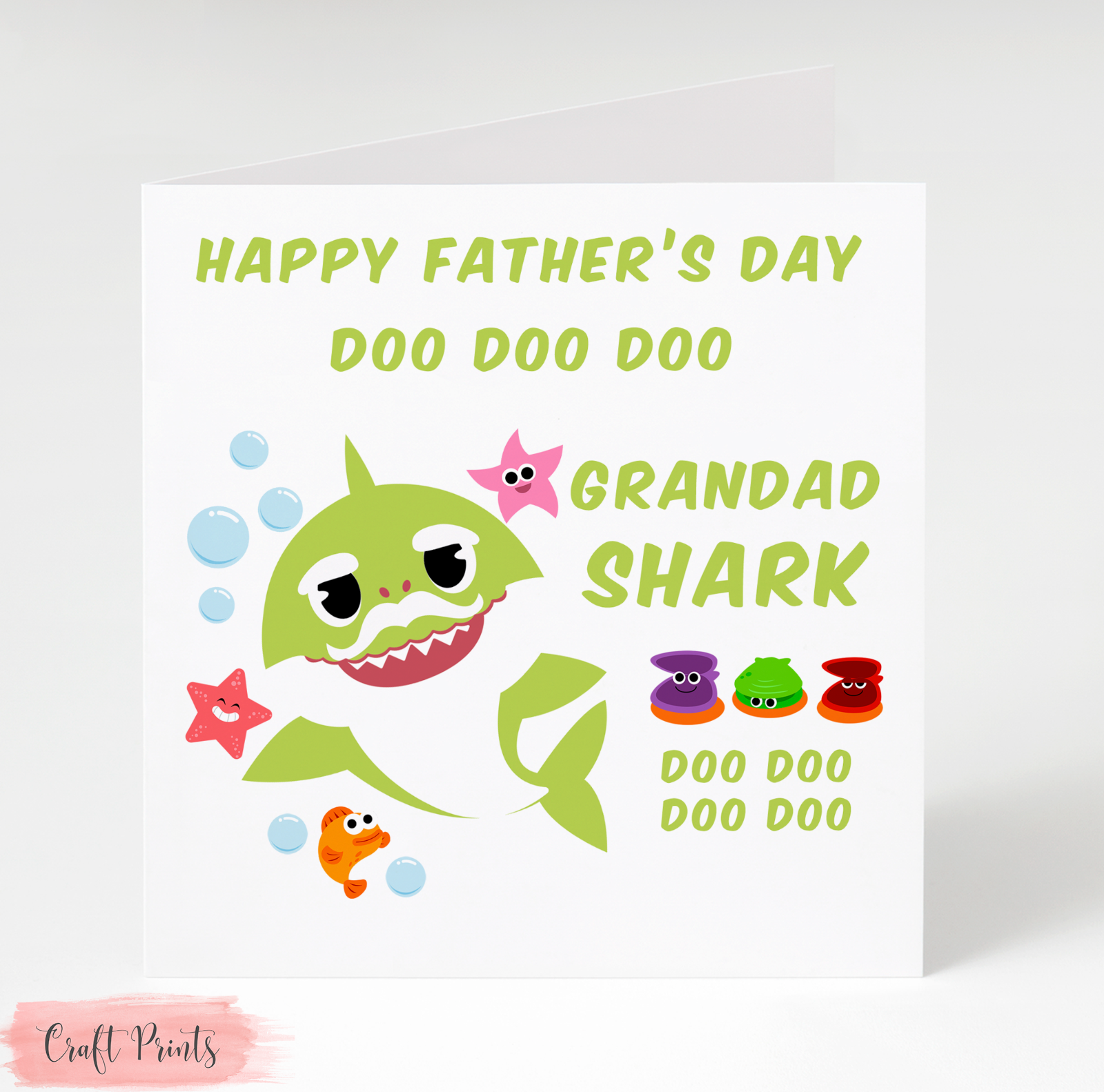 Personalised Baby Shark Grandad Shark Fathers day card Grandad Grandpa