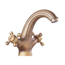 Traditional Double Cross Handle Bathroom Basin Faucet Single Hole Wate Mixer Tap