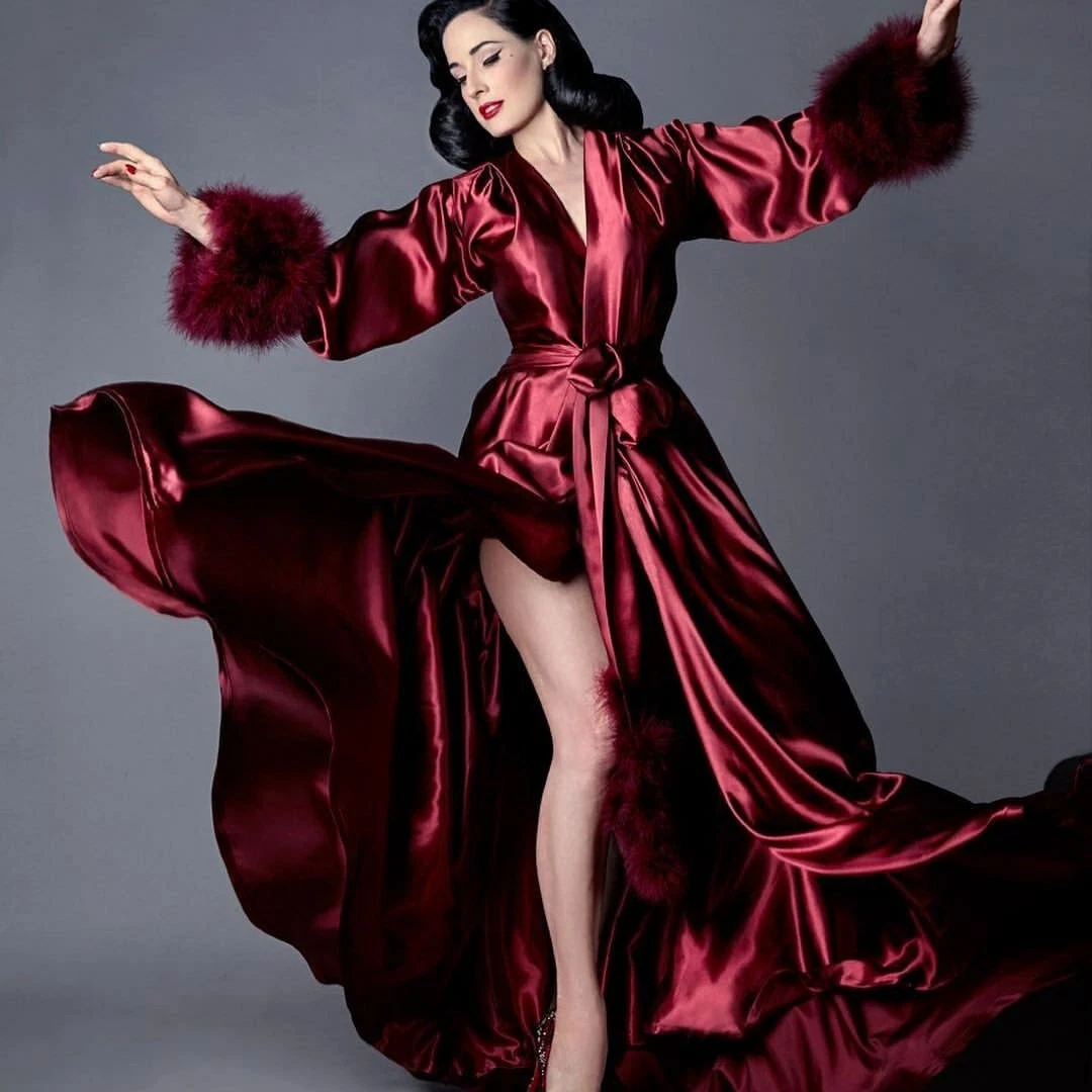 Women Dresses for Photoshoot Satin Silk Sleepwear Robe Pregnant