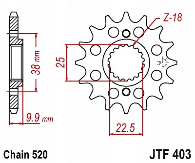 Pignon avant JT 2200 14 pour réparer la transmission de BMW G 450 X