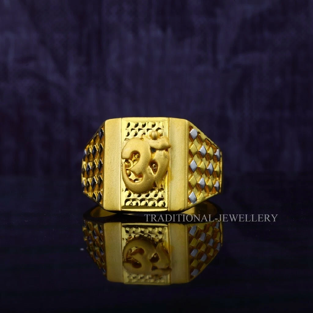 Mens yellow on sale gold ring
