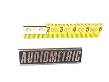 Rare Veritable Original metal logo AUDIOMETRIC vintage enceinte occasion