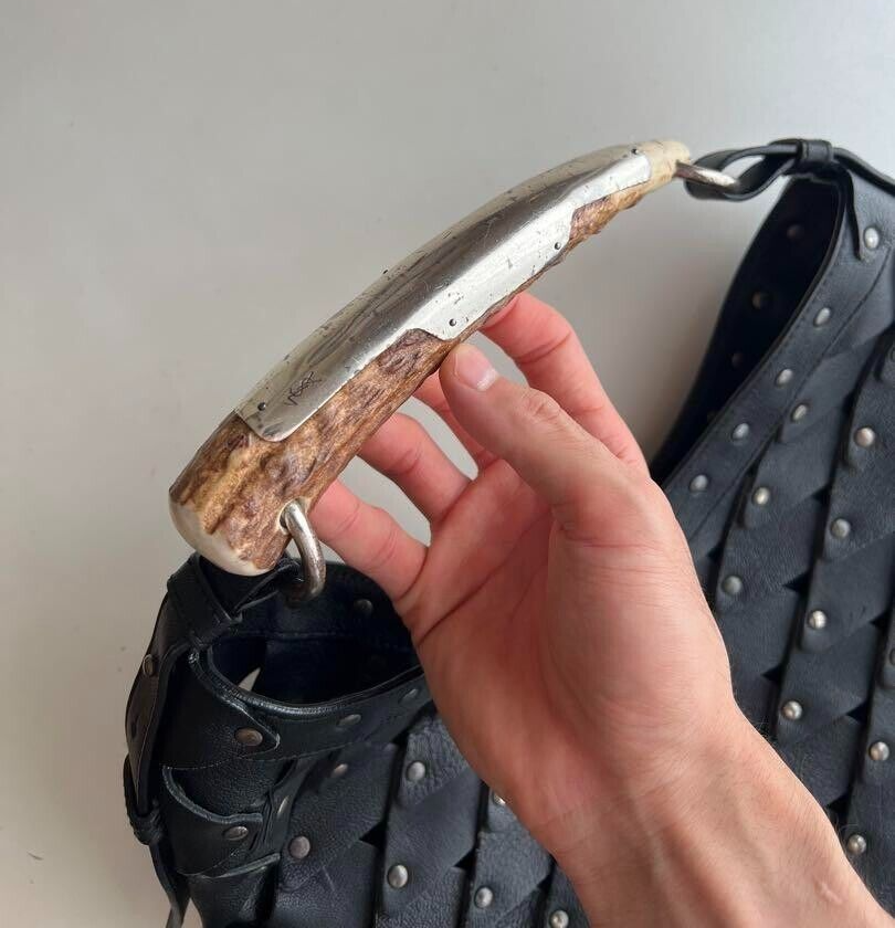 [Ecc+5] Borsa a tracolla Yves Saint Laurent Rive Gauche SS2002 MOMBASA in pelle nera