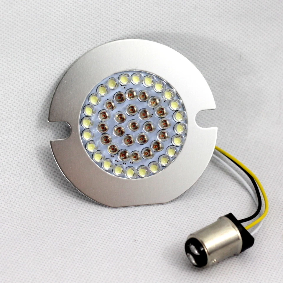 Luces Eagle 3.25" Harley LED señales de giro delanteras planas con luz de funcionamiento Halo 1157 Foto 2 de 4