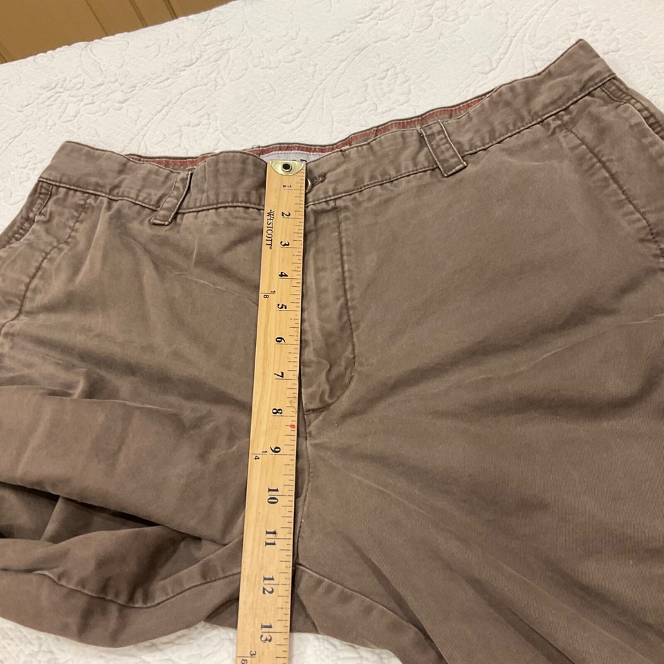 IZOD Men's Chino Pants Brown Straight Leg Cotton Waist 38 Inseam 27 Mid