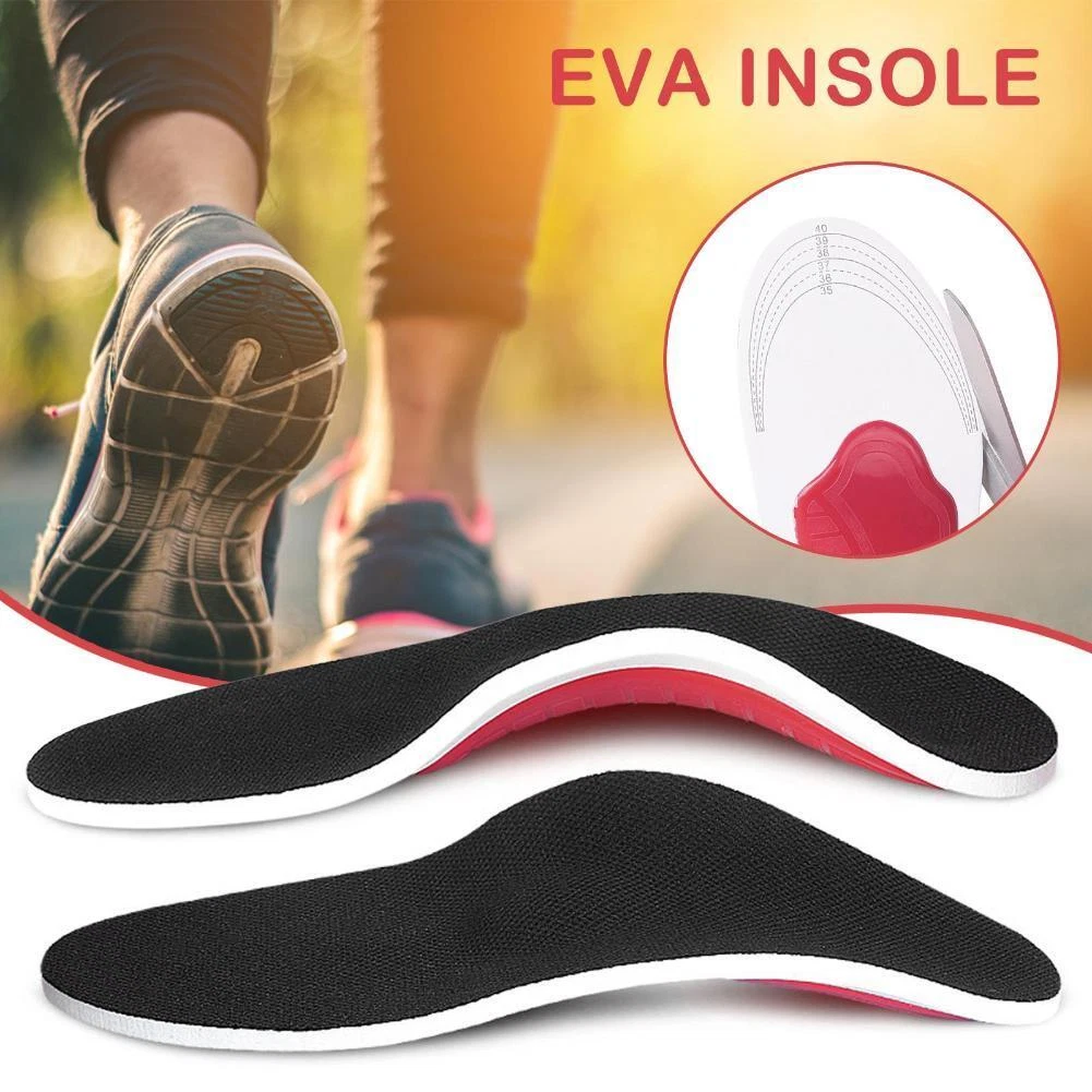 1pair Orthotic Insoles Flat Foot High Arch Heel Support Planta