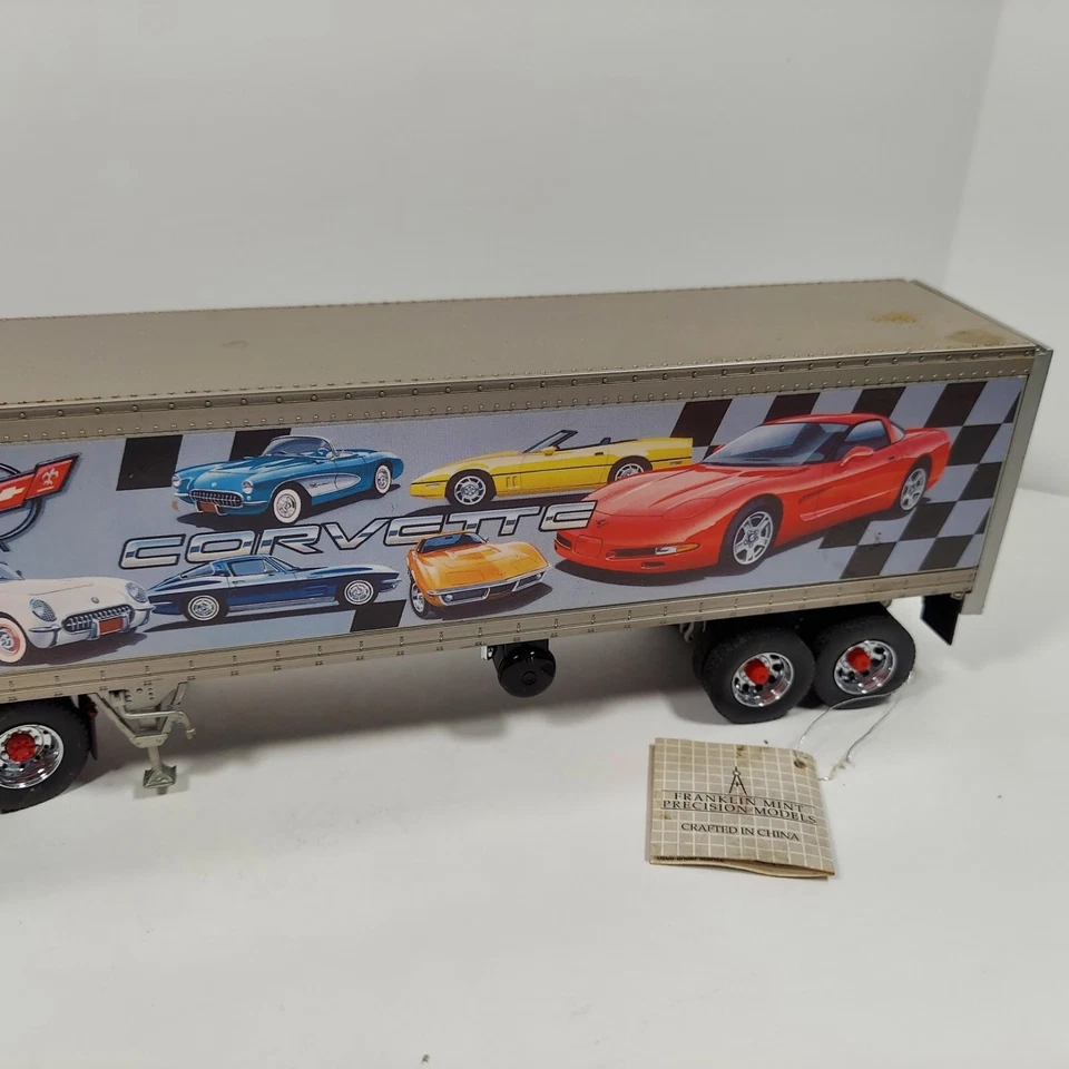 Remolque tractor Franklin Mint Mack Corvette modelo fundido a presión 1:43 semirremolque rojo Foto 4 de 4