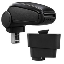 Armlehne Mittelarmlehne Leder Bezug Schwarz Weiß für Fiat Grande Punto 09/2005-