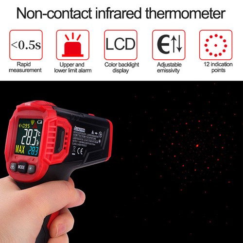 HABOTEST Infrarot Thermometer Berührungsloses Industrielles Temperaturmessgerät - Picture 7 of 21