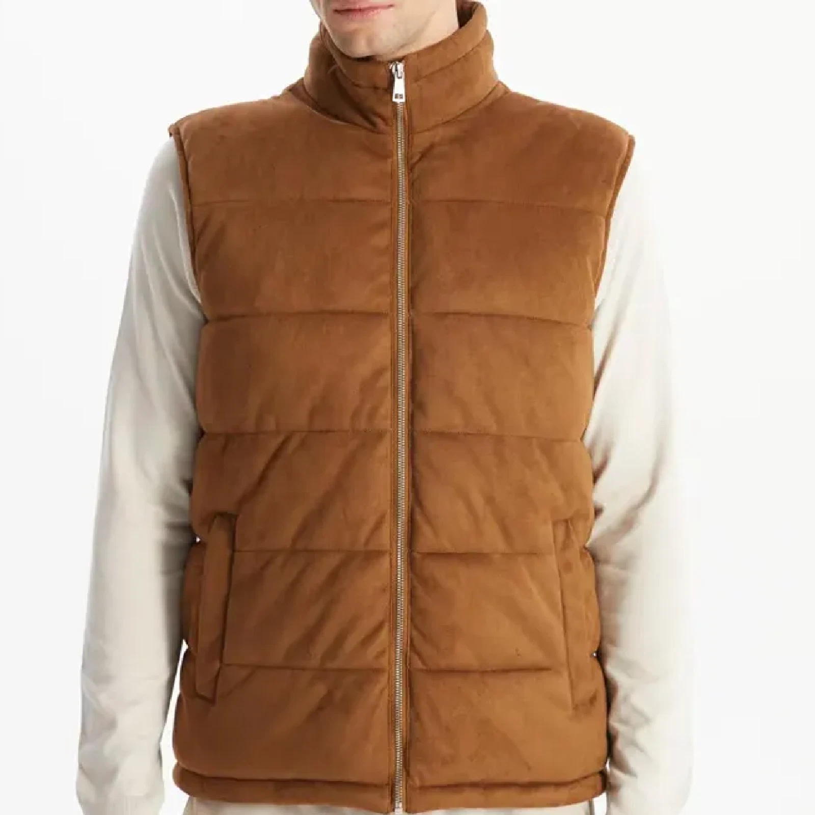 Puffer Soft Touch Suede Vest, Men's Vest, Gift Vest for Boyfriend, Cotton Men's.