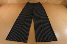 ASOS Design Womens Size 8 Black Striped High Rise Pocketed Wide Leg Pants New