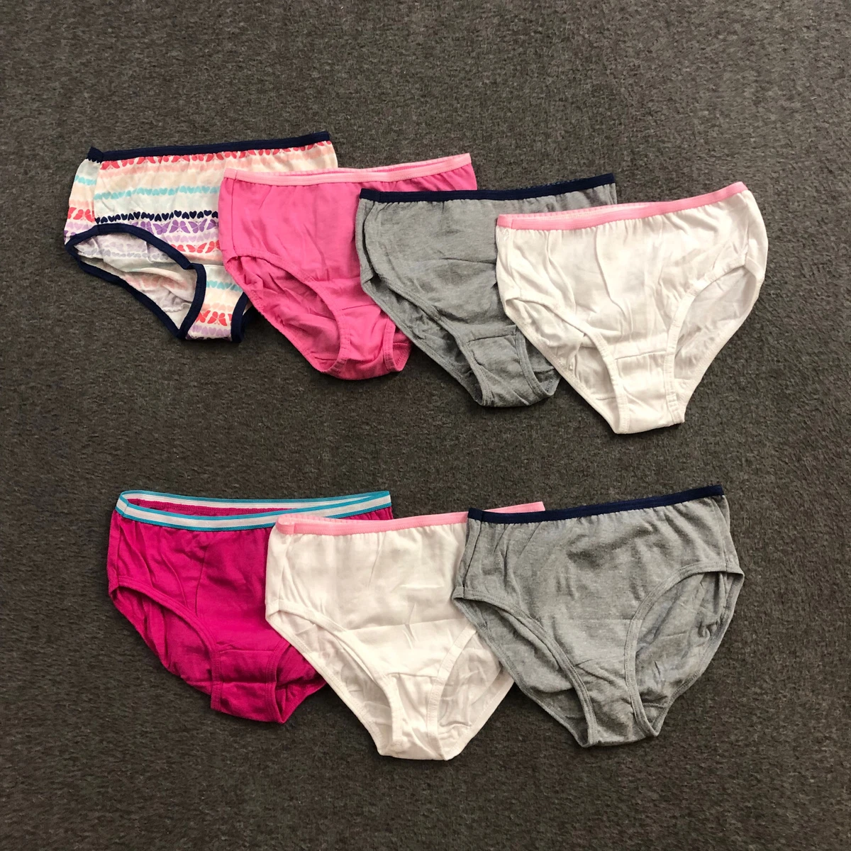 7-PACK Hanes Panties Girls Sz 10 Assorted Underwear 100% Cotton Multicolor  NWOT