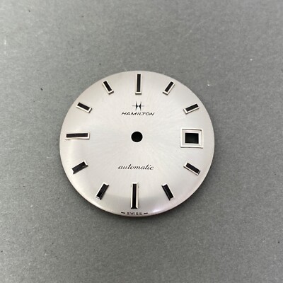 Vintage Hamilton Automatic with Date WATCH DIAL part, Silver, New Old Stock