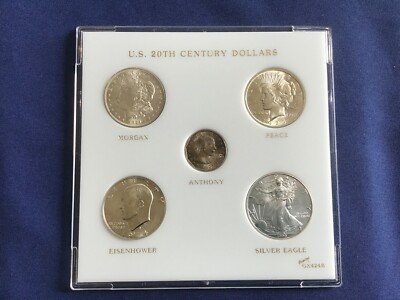 1921-1999 20th Century US Silver Dollars Set of 4 Brilliant