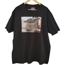 Mad Engine Star Wars Baby Yoda Grogu Graphic T-shirt Mens Size XL Black