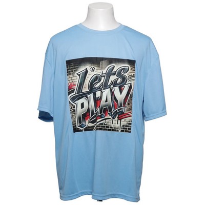 T-shirt, Größe: XL, Blau/Mehrfarbig, Polyester, Print, Herren #sfR