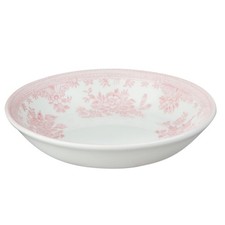 Butter Dish: 12cm Burleigh Pink Asiatic Pheasants Butter Pat, Ceramic