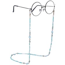 Eye Glasses Chain for Women Stylish Beaded Glasses Chain Mask Lanyard Lake Blue