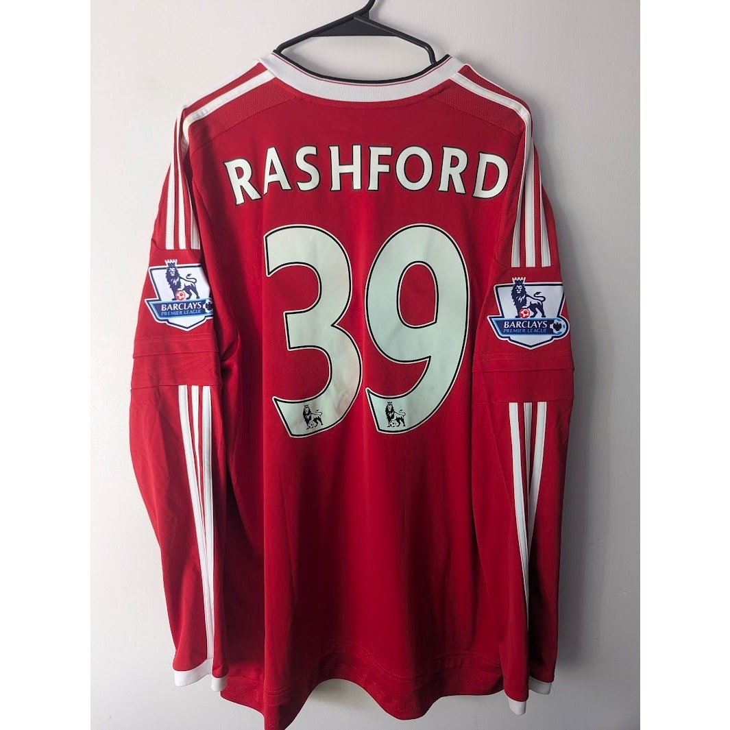 Manchester United 2015-16 Rashford Jersey XL LS Adidas Home EPL Soccer Shirt