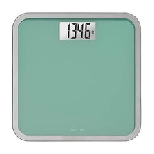 Taylor 500 lb Digital Glass Bathroom Scale - Large Platform, Seafoam Green