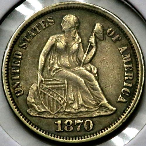 1870 Seated Liberty Dime 10 Cents  R1984