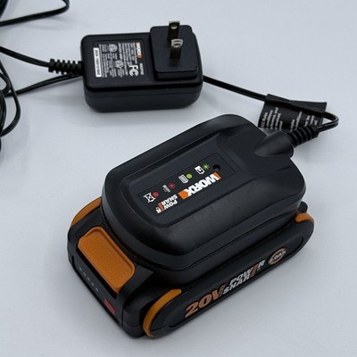 WORX 20V Power Share 2.0 AH Battery (WA3669) With Charger TESTED WORKS