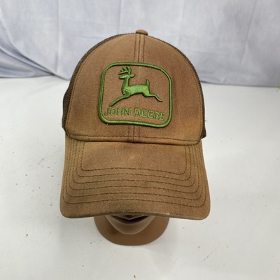 Vintage John Deere Hat Mesh Snapback Trucker Cap Brown Patch Old
