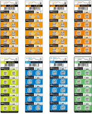 Watch Batteries 80PCS - AG0, AG1, AG3, AG4, AG5, AG7, AG10, AG13, 1.5V Alkaline