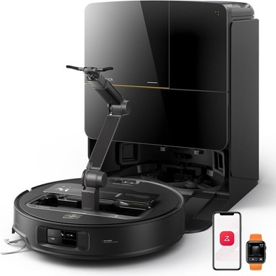 Roborock Saros Z70 Robot Vacuum and Mop With OmniGrip Arm - Black