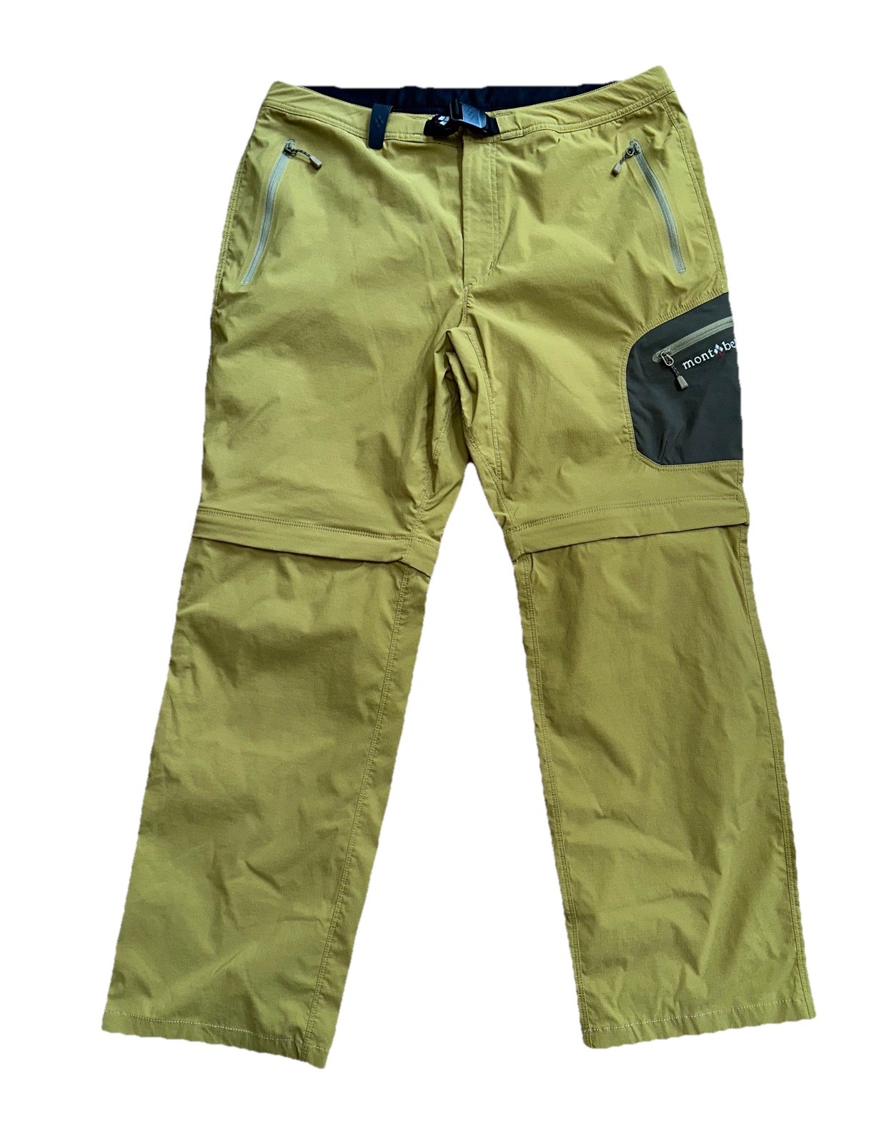 Mont-Bell Mens OD Trail Belted Convertible Pants Hike Nylon (31x27)