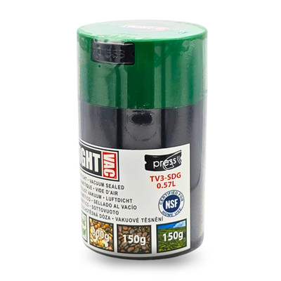 TIGHTVAC Vakuum Container, Behälter, Kaffeedose, Grün-Schwarz 0,57L / 150Gr.