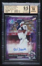 2017 Bowman Chrome Prospect Purple Refractor /250 Wander Javier BGS 9.5 Auto 5e9