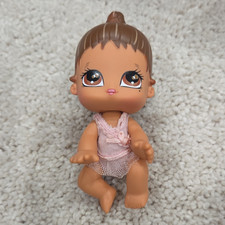 Baby Girl Doll, Medium, Brown Straight Hair  Brown Eyes, Pink Outfit, Plastic