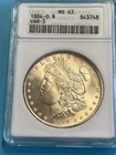 1884 O Morgan Silver Dollar ANACS MS63 VAM-5 Old Soap Box Holder