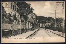 Old postcard Orival, Rue de Rouen with views of the surrounding hills 