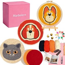 3-in-1 Upgraded Premium Punch Needle Kit for Beginners, All-in-One Embroidery...