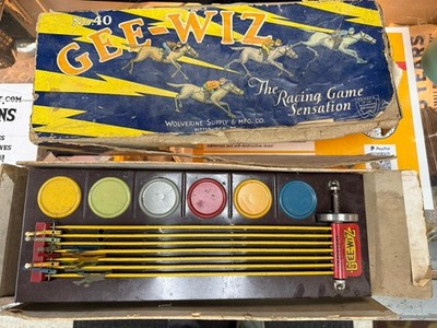 Vintage Wolverine Gee-Wiz No.40 Horse Racing Tin Game with Box