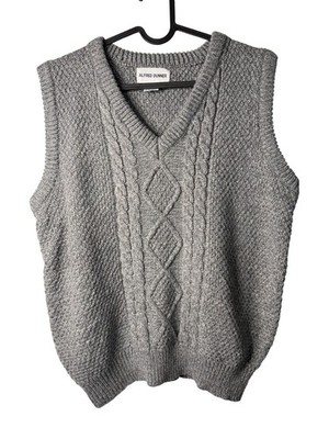 VTG Alfred Dunner Mens Small Sweater Vest Cable Knit Wool Blend Academia Style