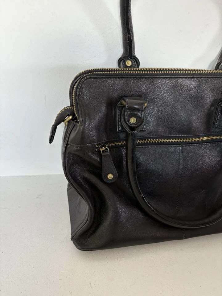 Catwalk Collection schwarze Leder Schulter Handtasche Designer mit Staubbeutel UVP99€ - Bild 2 von 4