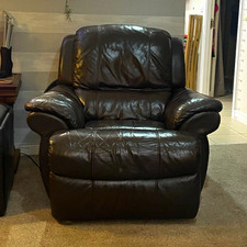 Electric reclining Brown Leather Upholstered Chair