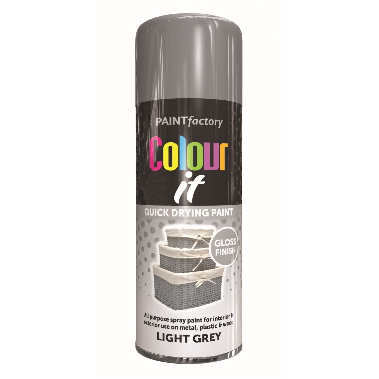 PF Colour IT Spray Gloss Light Grey 400ml Aerosol
