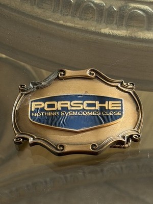 Vintage Rare 1978 Porsche  Nothing Even Comes Close  Belt Buckle by Raintree 